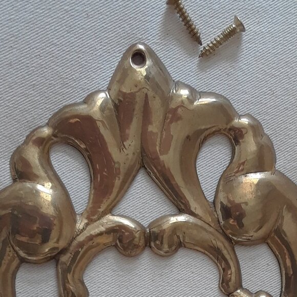 Large Solid Brass Ornate Wall Mounted Hook - Picture 5 of 13